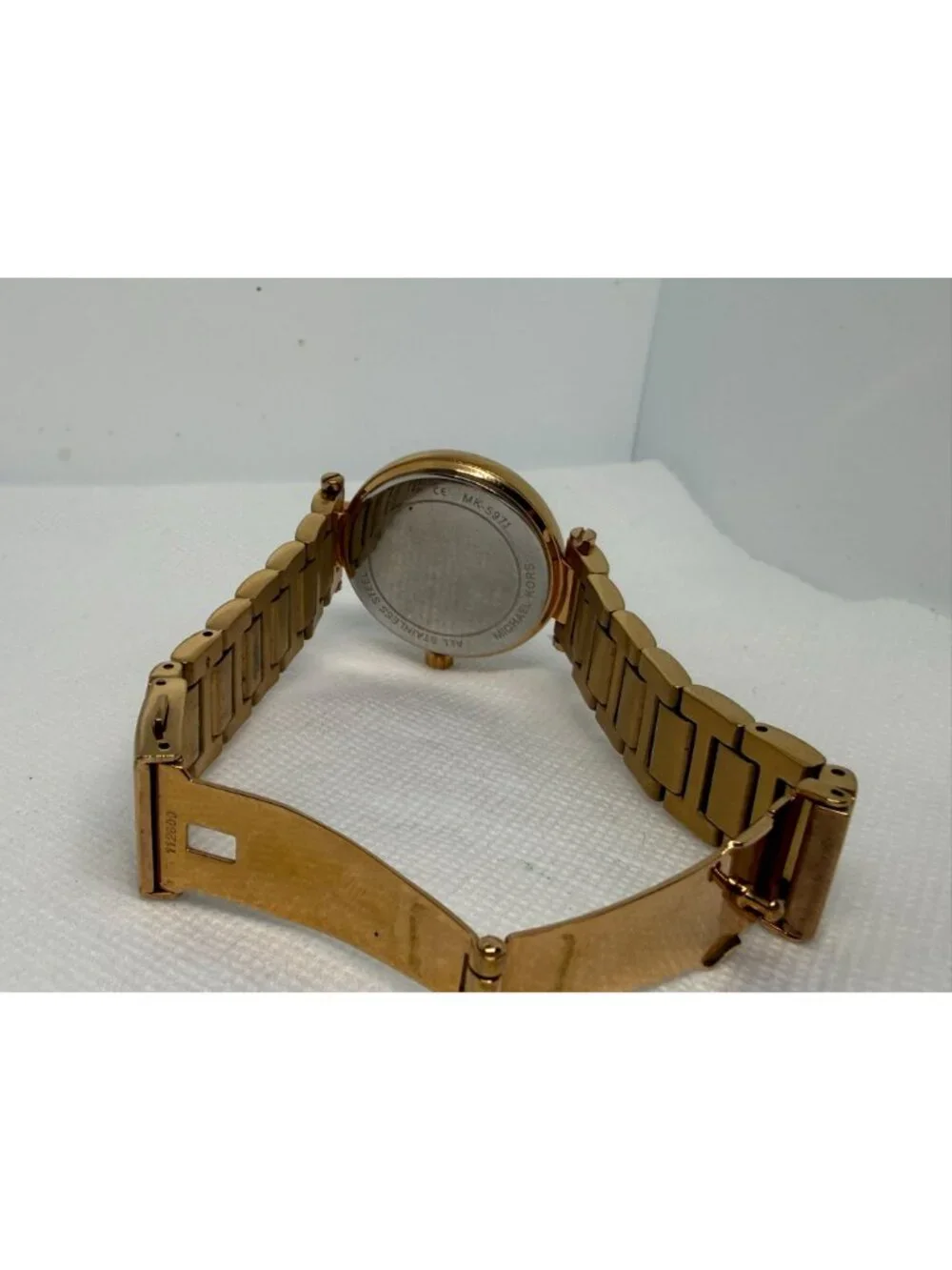Michael Kors Skylar MK5971 Women Gold Baguette Crystal Roman Numeral 33MM Watch